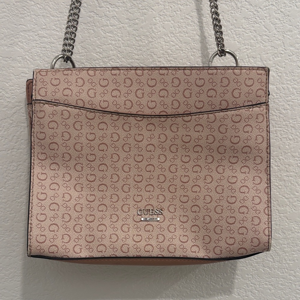 GUESS Pink Logo Shoulder Bag